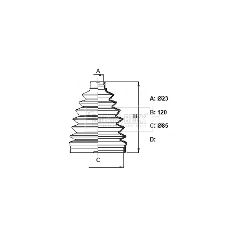 Joint-soufflet, arbre de commande BORG & BECK BCB6148