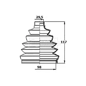 Joint-soufflet, arbre de commande BORG & BECK BCB6152