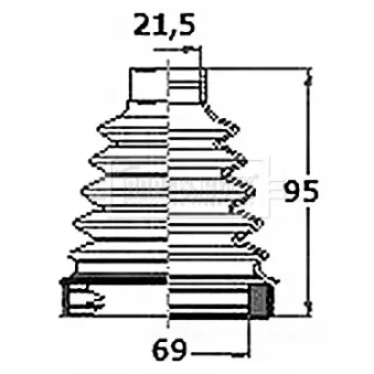 Joint-soufflet, arbre de commande BORG & BECK BCB6155