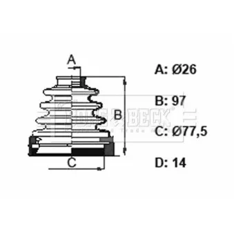 Joint-soufflet, arbre de commande BORG & BECK BCB6158