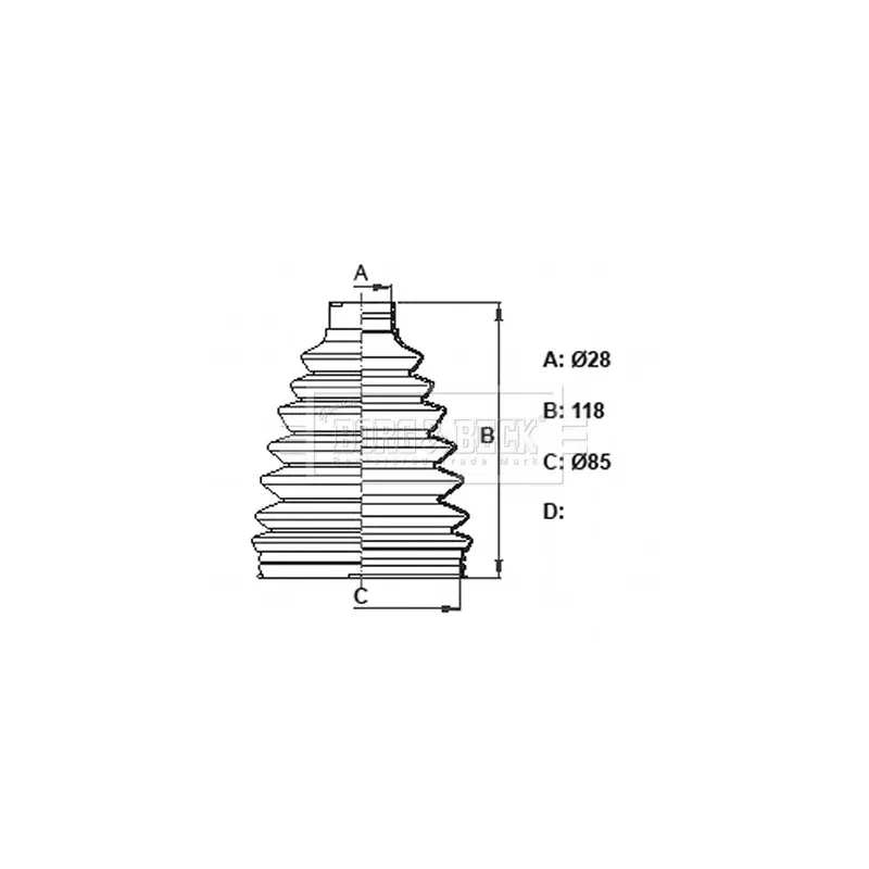 Joint-soufflet, arbre de commande BORG & BECK BCB6163