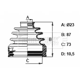 Joint-soufflet, arbre de commande BORG & BECK BCB6164