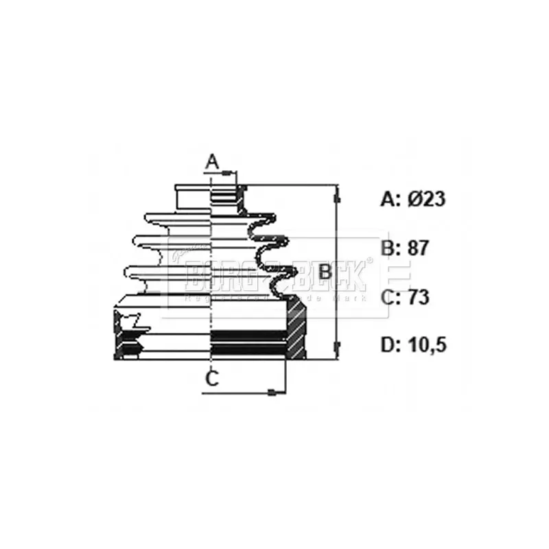 Joint-soufflet, arbre de commande BORG & BECK BCB6164
