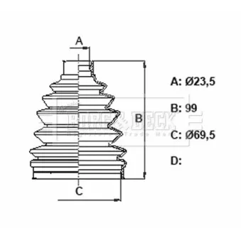 Joint-soufflet, arbre de commande BORG & BECK BCB6166