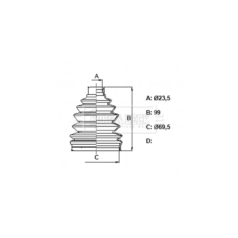 Joint-soufflet, arbre de commande BORG & BECK BCB6166