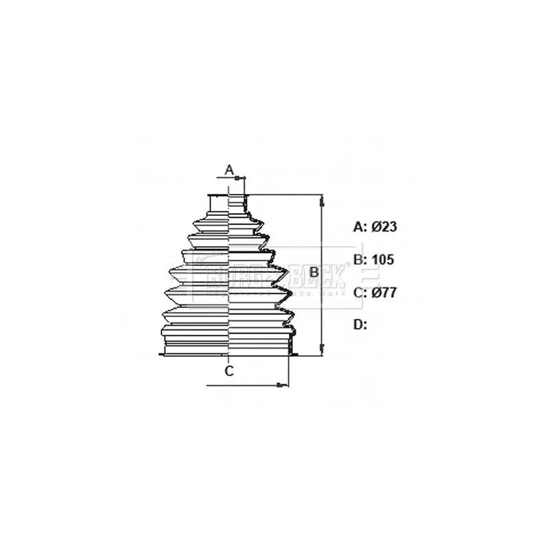 Joint-soufflet, arbre de commande BORG & BECK BCB6168