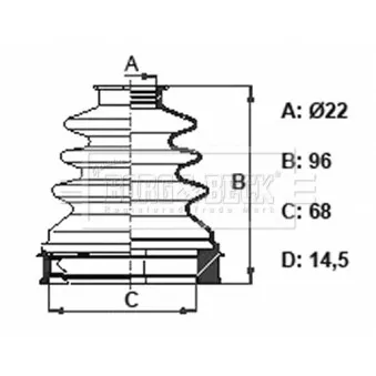 Joint-soufflet, arbre de commande BORG & BECK BCB6169
