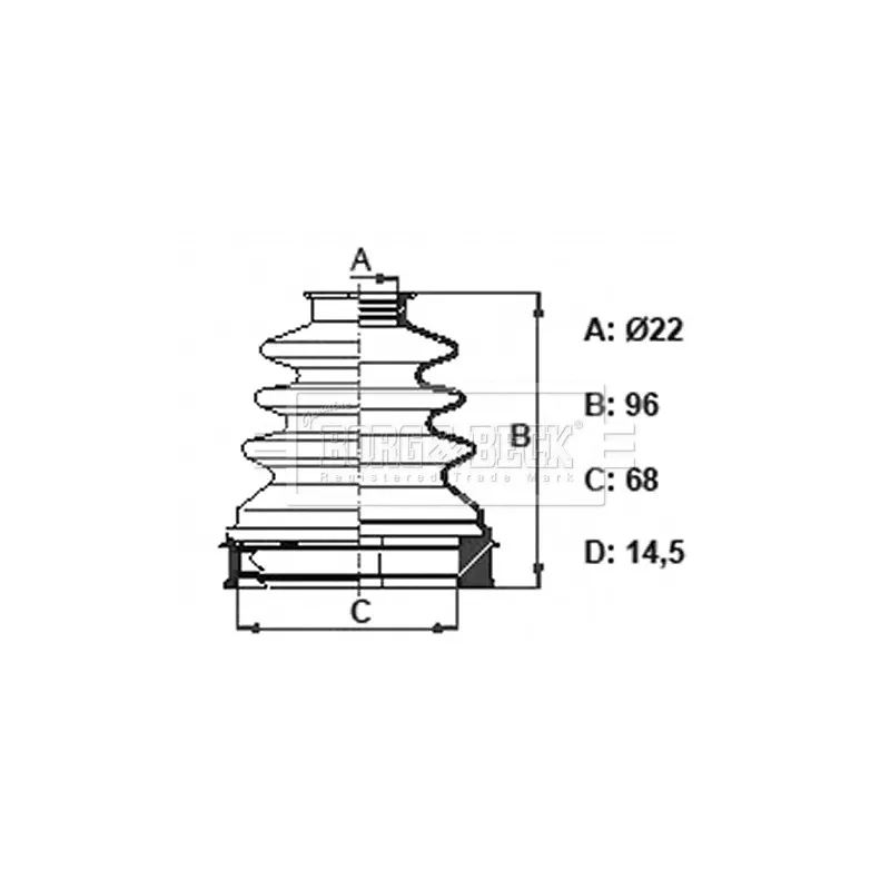 Joint-soufflet, arbre de commande BORG & BECK BCB6169