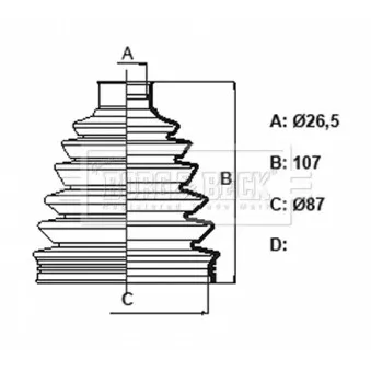 Joint-soufflet, arbre de commande BORG & BECK BCB6170