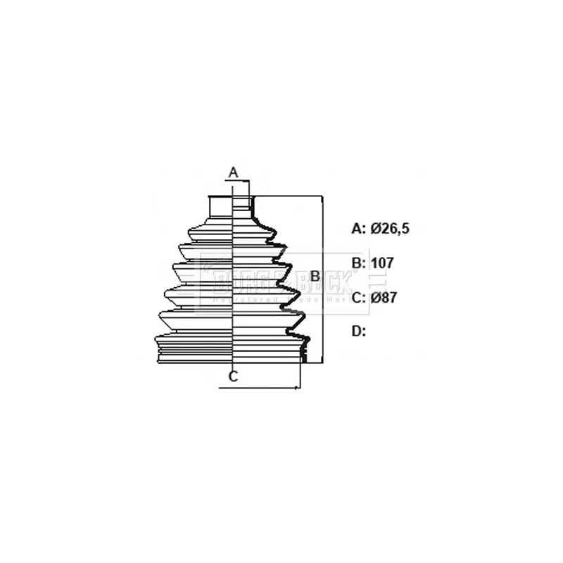 Joint-soufflet, arbre de commande BORG & BECK BCB6170