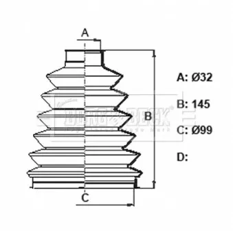 Joint-soufflet, arbre de commande BORG & BECK BCB6171
