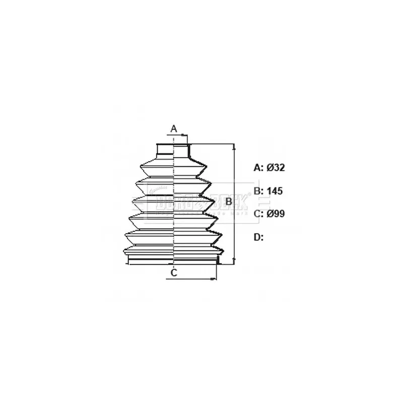 Joint-soufflet, arbre de commande BORG & BECK BCB6171