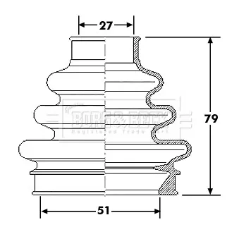 Joint-soufflet, arbre de commande BORG & BECK BCB6177