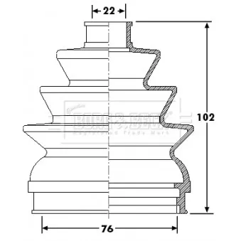Joint-soufflet, arbre de commande BORG & BECK BCB6178