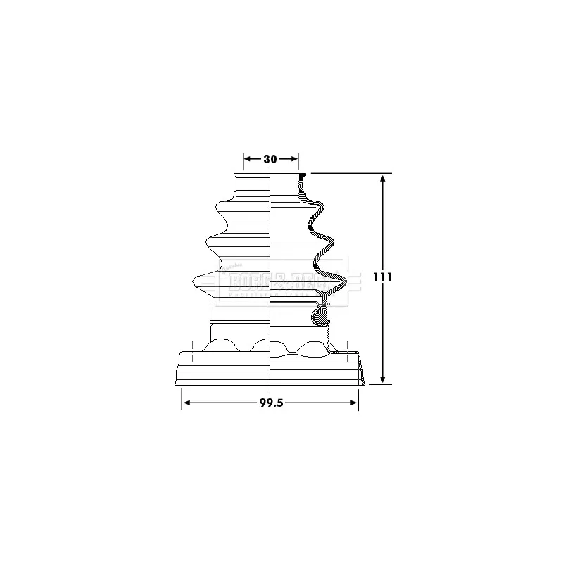 Joint-soufflet, arbre de commande BORG & BECK BCB6179
