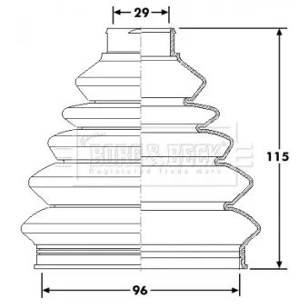 Joint-soufflet, arbre de commande BORG & BECK BCB6180