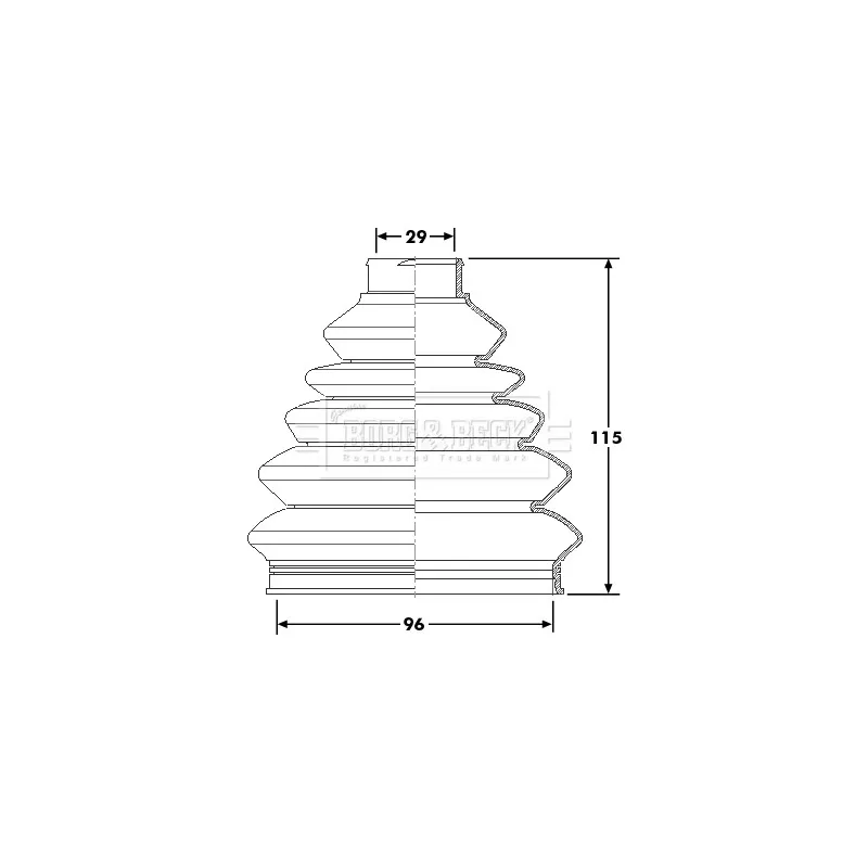 Joint-soufflet, arbre de commande BORG & BECK BCB6180
