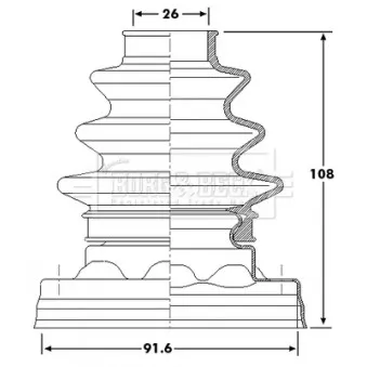 Joint-soufflet, arbre de commande BORG & BECK BCB6182