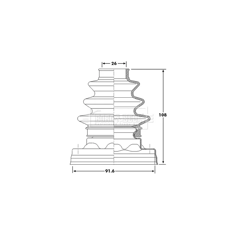 Joint-soufflet, arbre de commande BORG & BECK BCB6182