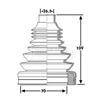 Joint-soufflet, arbre de commande BORG & BECK BCB6183