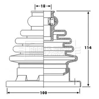 Joint-soufflet, arbre de commande BORG & BECK BCB6184