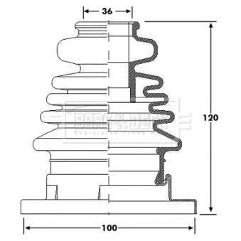 Joint-soufflet, arbre de commande BORG & BECK BCB6186