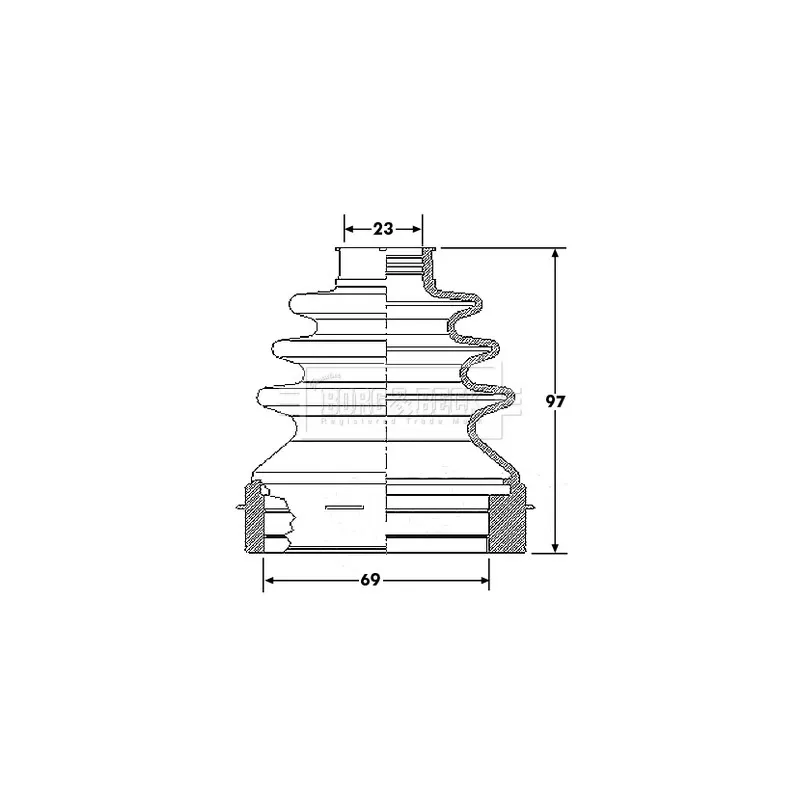 Joint-soufflet, arbre de commande BORG & BECK BCB6187