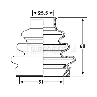 Joint-soufflet, arbre de commande BORG & BECK BCB6189