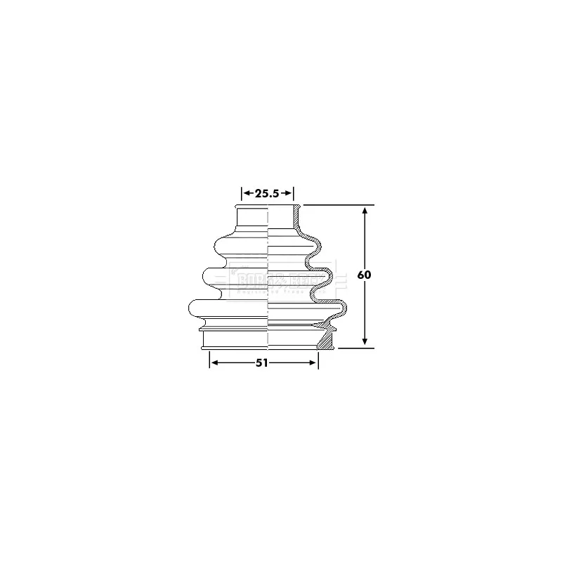 Joint-soufflet, arbre de commande BORG & BECK BCB6189