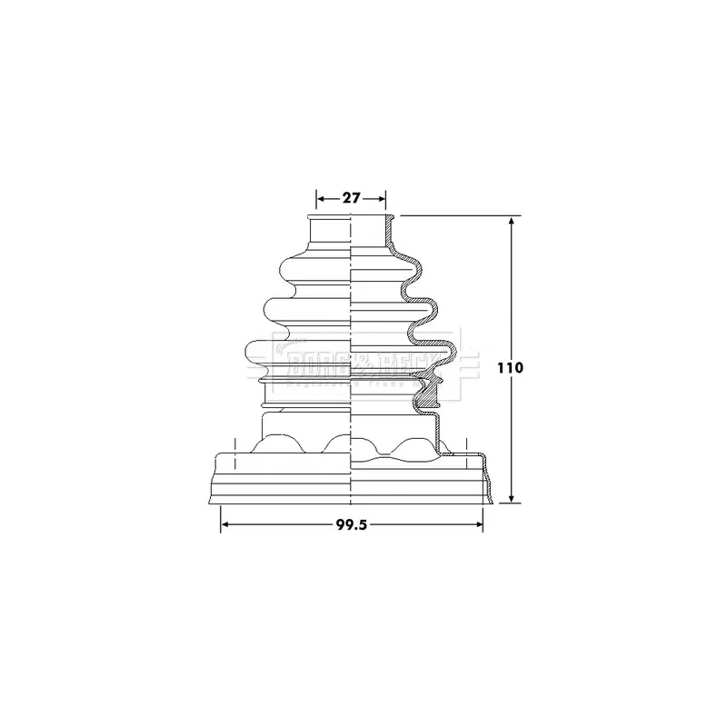 Joint-soufflet, arbre de commande BORG & BECK BCB6191