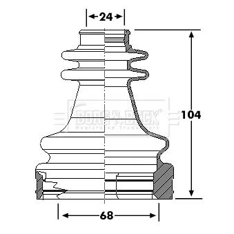Joint-soufflet, arbre de commande BORG & BECK BCB6196