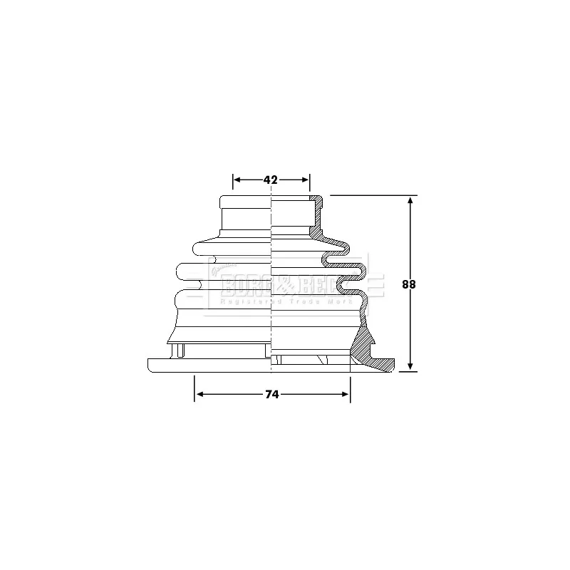 Joint-soufflet, arbre de commande BORG & BECK BCB6197