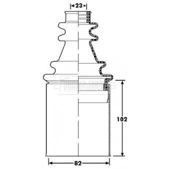 Joint-soufflet, arbre de commande BORG & BECK BCB6198