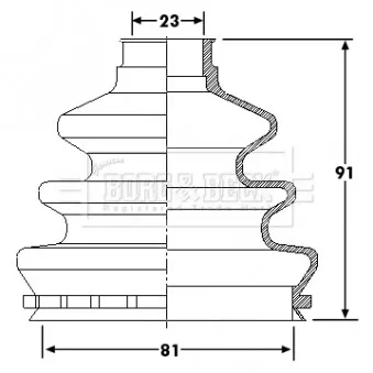 Joint-soufflet, arbre de commande BORG & BECK BCB6200