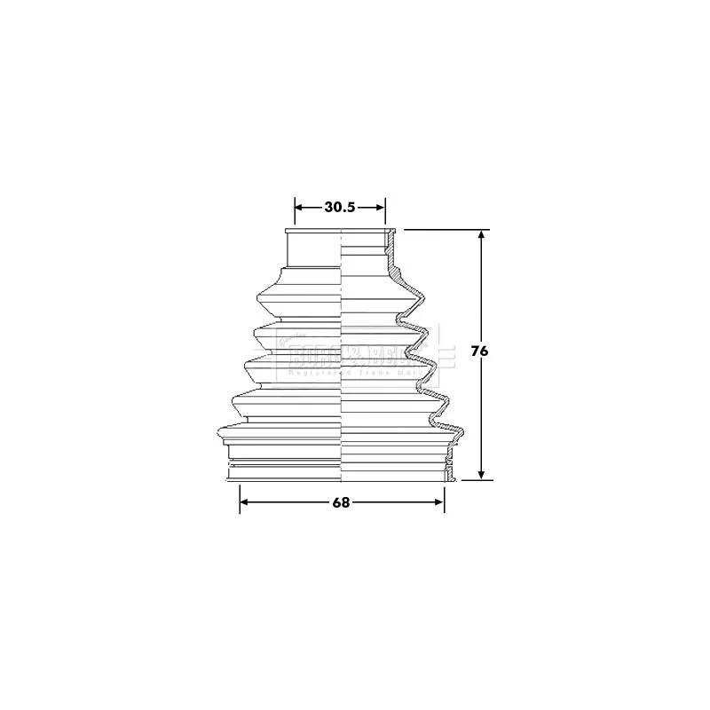 Joint-soufflet, arbre de commande BORG & BECK BCB6203