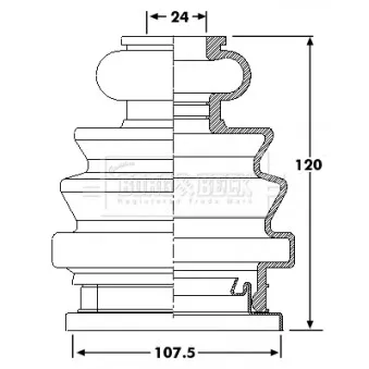 Joint-soufflet, arbre de commande BORG & BECK BCB6204