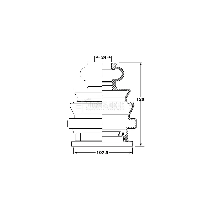 Joint-soufflet, arbre de commande BORG & BECK BCB6204