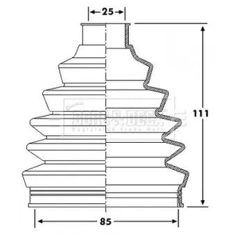 Joint-soufflet, arbre de commande BORG & BECK BCB6205