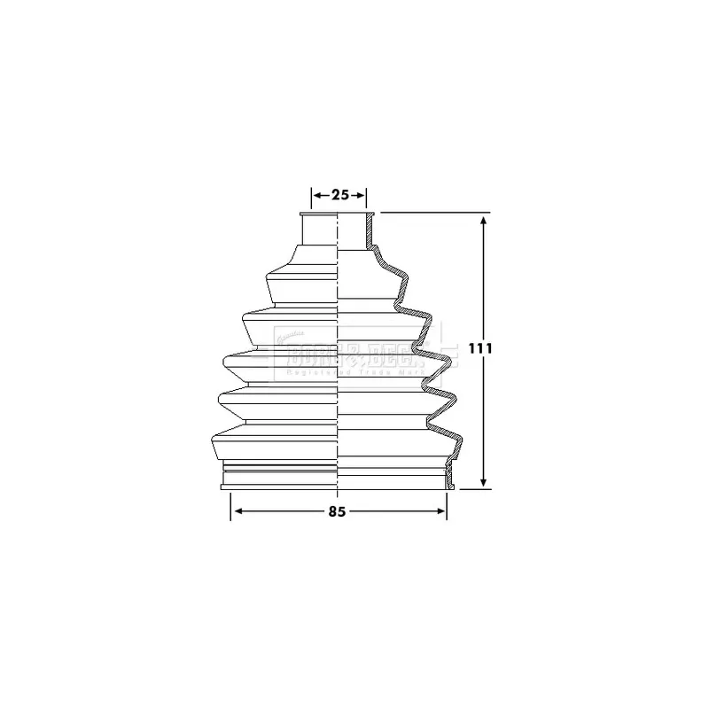 Joint-soufflet, arbre de commande BORG & BECK BCB6205