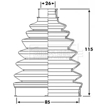 Joint-soufflet, arbre de commande BORG & BECK BCB6207