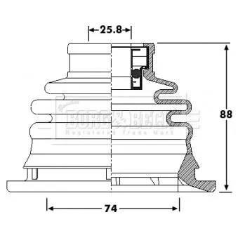 Joint-soufflet, arbre de commande BORG & BECK BCB6209