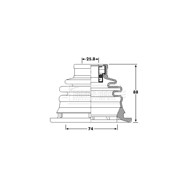 Joint-soufflet, arbre de commande BORG & BECK BCB6209