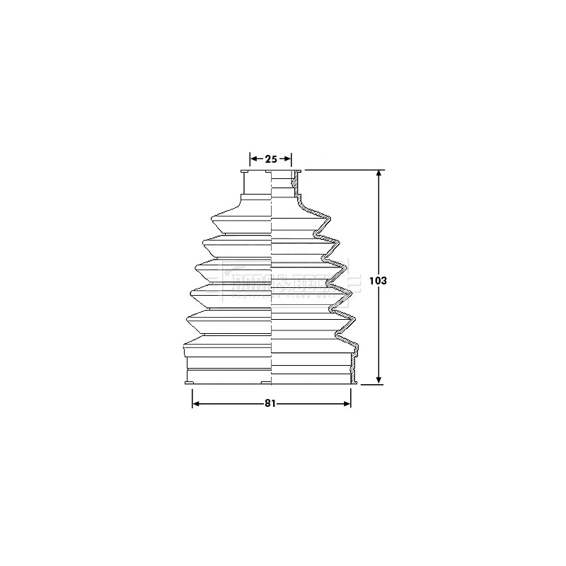 Joint-soufflet, arbre de commande BORG & BECK BCB6210