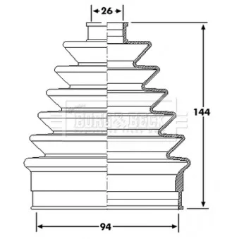 Joint-soufflet, arbre de commande BORG & BECK BCB6212
