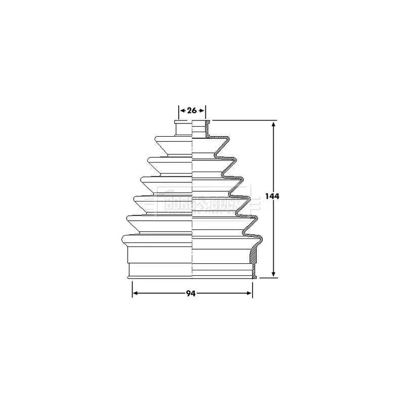 Joint-soufflet, arbre de commande BORG & BECK BCB6212