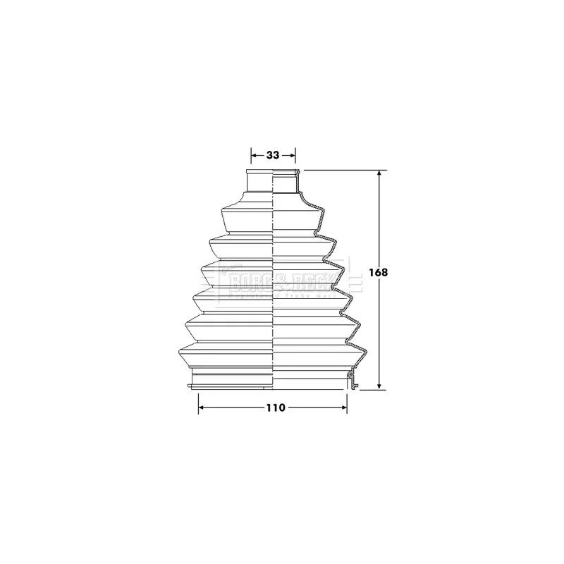 Joint-soufflet, arbre de commande BORG & BECK BCB6214