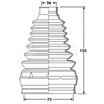 Joint-soufflet, arbre de commande BORG & BECK BCB6217