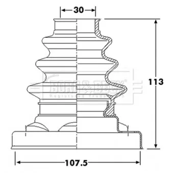 Joint-soufflet, arbre de commande BORG & BECK BCB6218
