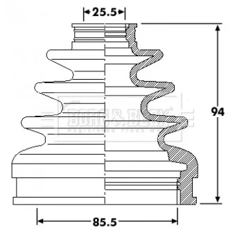 Joint-soufflet, arbre de commande BORG & BECK BCB6219
