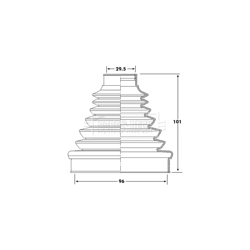 Joint-soufflet, arbre de commande BORG & BECK BCB6220
